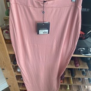 Salmon pink CARLI BYBEL midi skirt MISSGUIDED US8